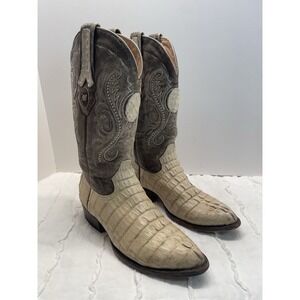 Cuadra Caiman Cowboy Boots Men's Size MEX 27 US 8 Exotic Tail Cut Western